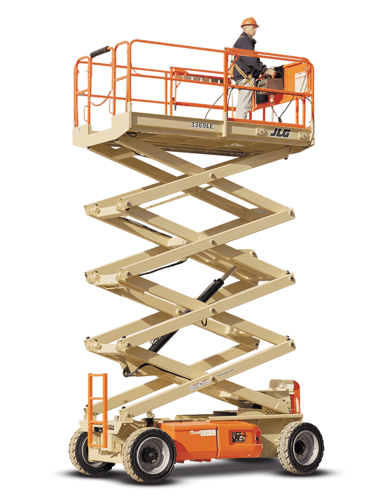 Робітник на ножичному підйомнику.