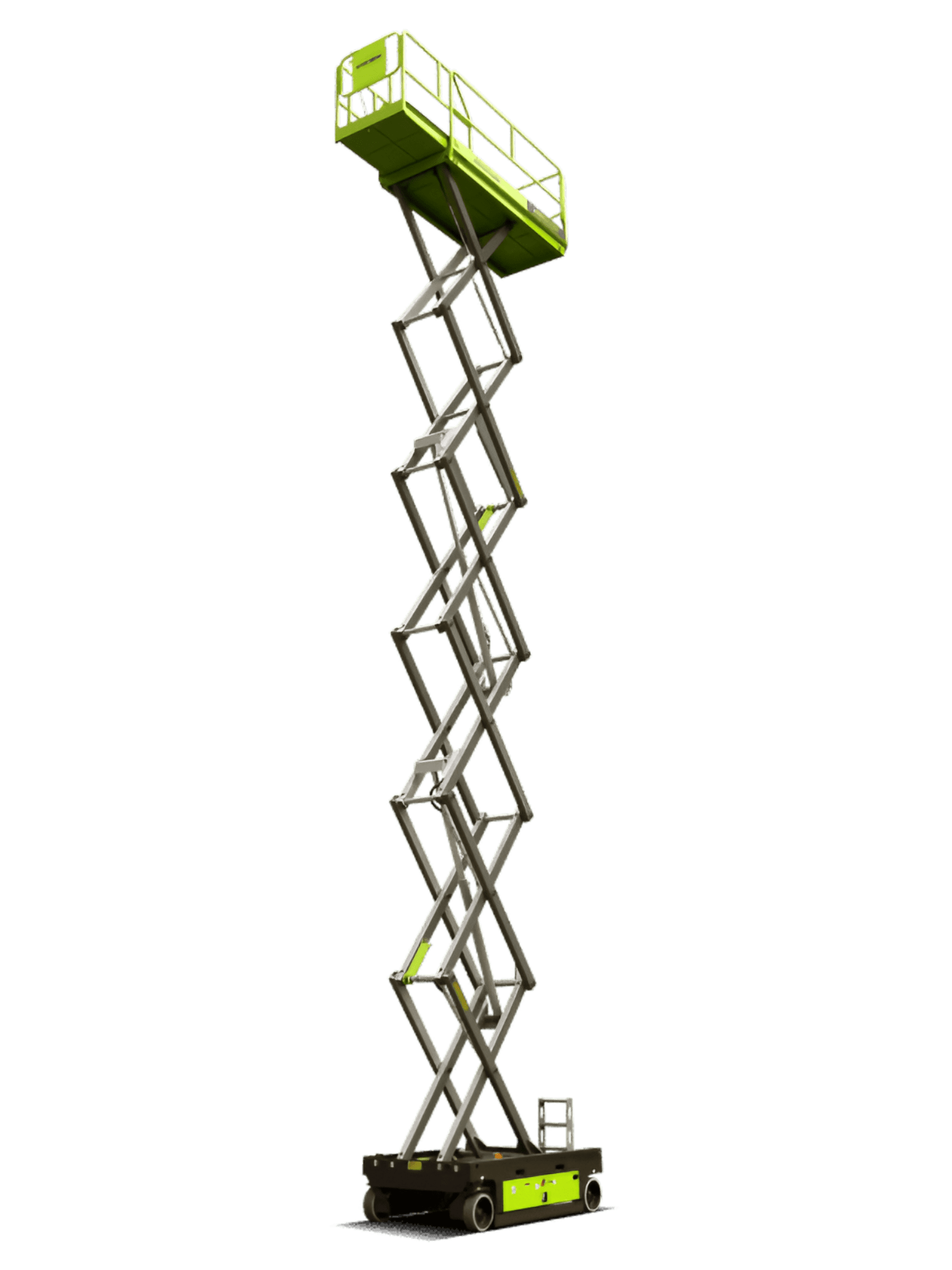 녹색 배경에 가위를 들어 올립니다.