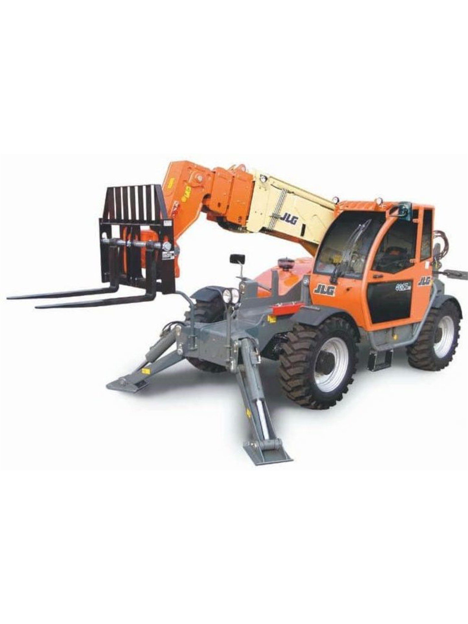 JLG telehandler with forks.