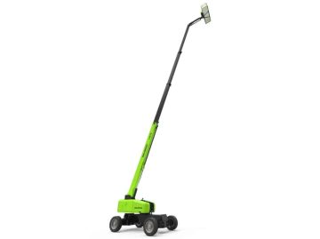 Electric lawn mower on a white background.