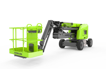 Zoomlion aerial lift on a green-gray background.