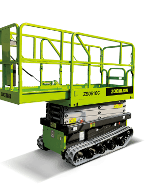 Zoomlion green crawler lift platform.