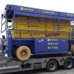 Vamasa scissor lift on a truck trailer.