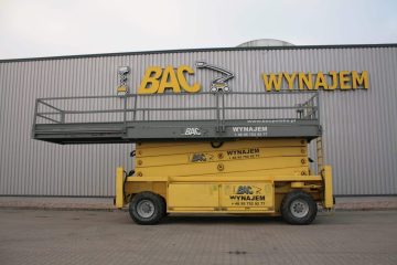 BAC aerial lift rental in front of the warehouse.