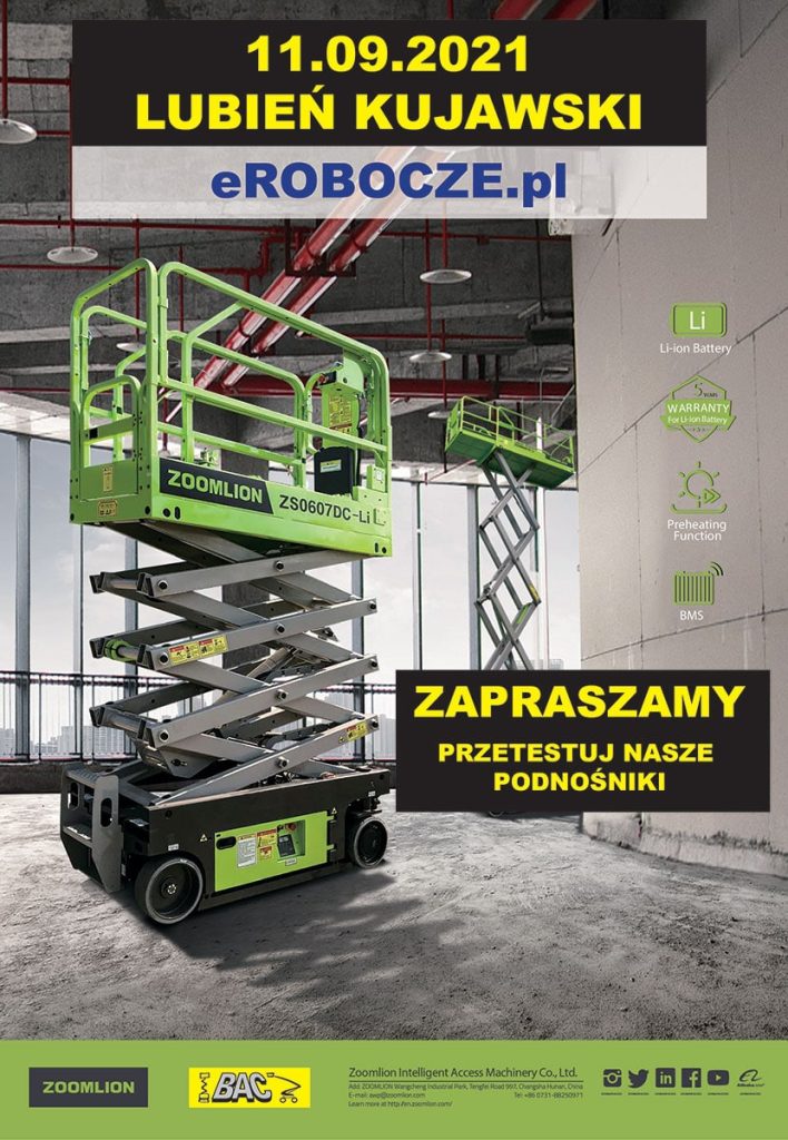 Zoomlion scissor lift on the industrial floor.