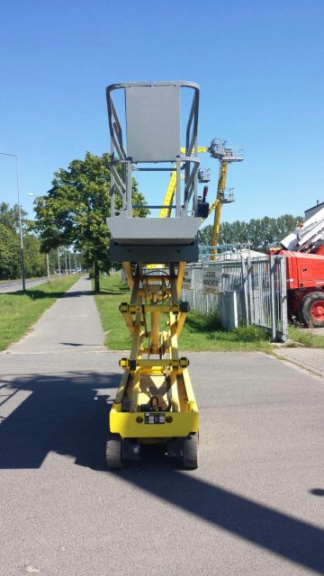 Scissor lift on the path.