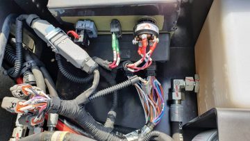 Electrical system in the vehicle, wires and connectors.