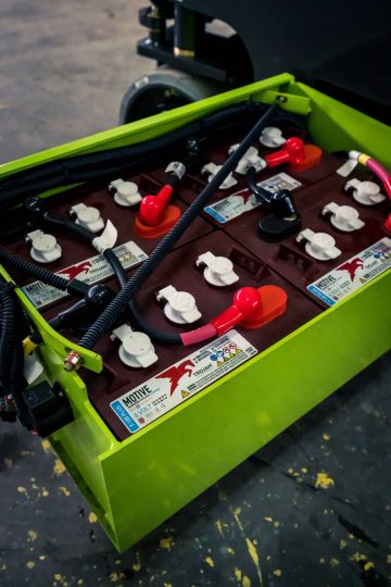 Traction battery in a forklift.