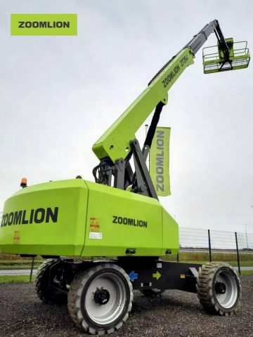 Zoomlion aerial lift at a construction site.