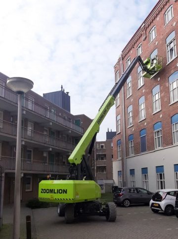 Zoomlion aerial lift at construction work.