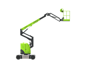 Green aerial lift on a green background.