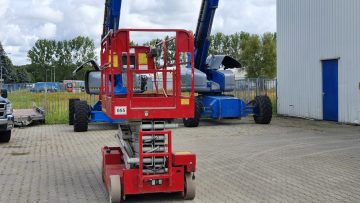 Scissor and telescopic lift on the construction site.