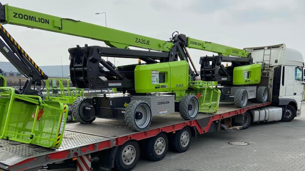 Lifts on a transport truck.