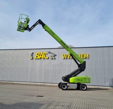 Zoomlion green lift basket platform.