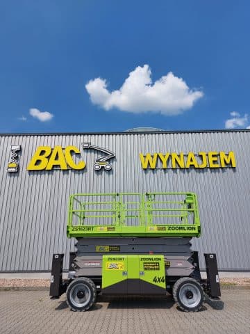 Zoomlion scissor lift in front of BAC's building.