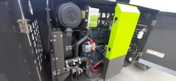 The inside of an open generator, Zoomlion.