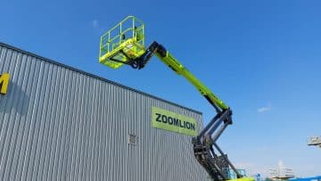 Zoomlion aerial lift at the warehouse.