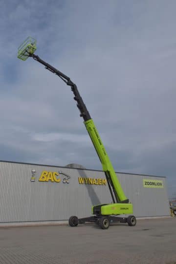 Zoomlion telescopic lift in front of the BAC rental hall.