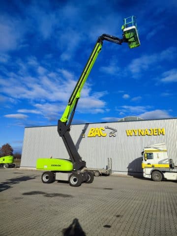 Zoomlion aerial lift in front of the BAC warehouse.
