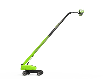 Zoomlion aerial lift on a green background.