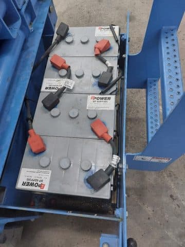 Traction battery on a forklift.