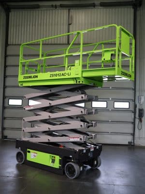 Green Zoomlion scissor lift in stock.